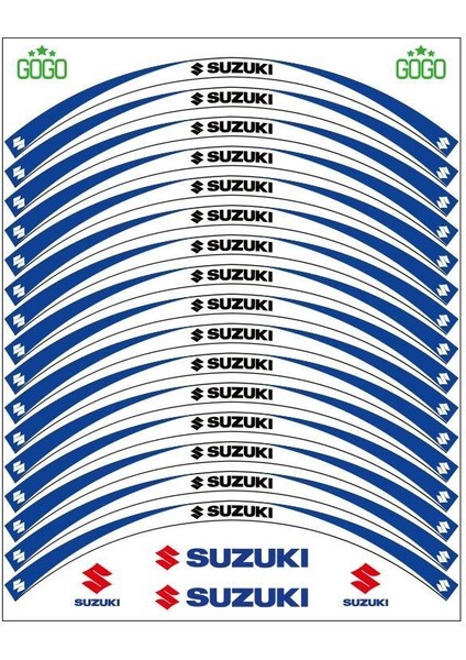 Mavi Beyaz Suzukı Uyumlu Reflektörlü 1 Set Jant Şeridi
