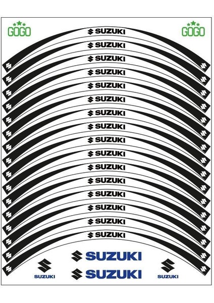 Siyah Beyaz Suzukı Uyumlu Reflektörlü Jant Şeridi