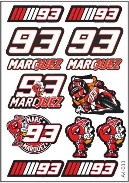 A4 Sticker 033 Tek Paket Çoklu Sticker