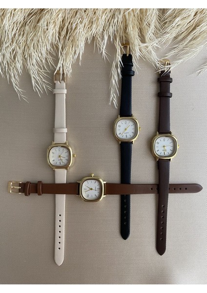 Retro Minimal Vintage Deri Kordon Kadın Kol Saati fırsatları