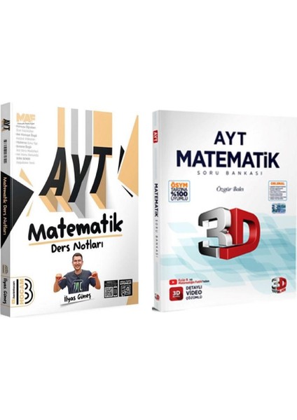 2025 AYT Matematik Ders Notları ve 3D Yayınları AYT Matematik Soru Bankası