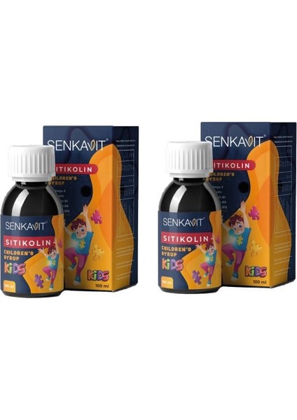 Kids Sitikolin + Omega 3+ Vitamin B1 + B6 + B12 Içeren 100 ml Şurup 2 Li