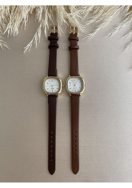 Retro Minimal Vintage Deri Kordon Kadın Kol Saati