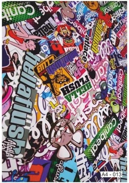 A4 Sticker 028 Tek Paket Çoklu Sticker