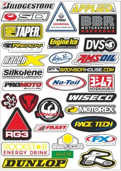A4 Sticker 016 Tek Paket Çoklu Sticker
