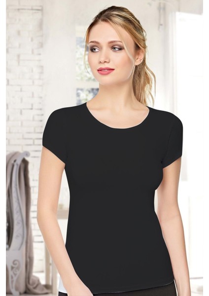 BELINAY 0884 Modal Kısa Kollu Atlet Siyah