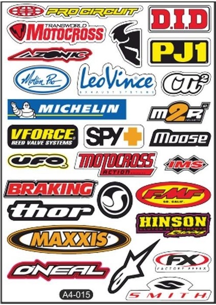 A4 Sticker 015 Tek Paket Çoklu Sticker