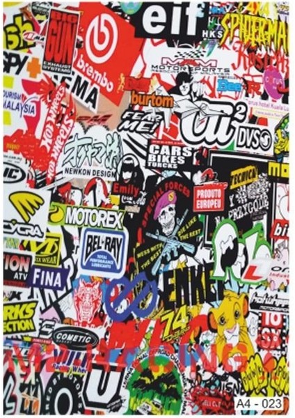 A4 Sticker 023 Tek Paket Çoklu Sticker