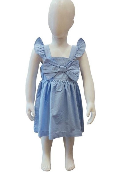 Kız Bebek Pamuklu Fiyonklu Elbise