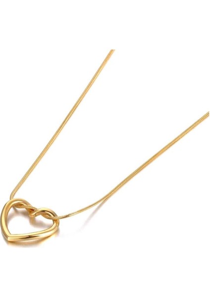 Çelik Düğüm Kalp Kolye Gold fırsatları