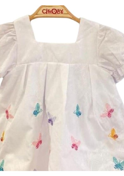 Kız Bebek Pamuklu Kelebek Desenli Elbise