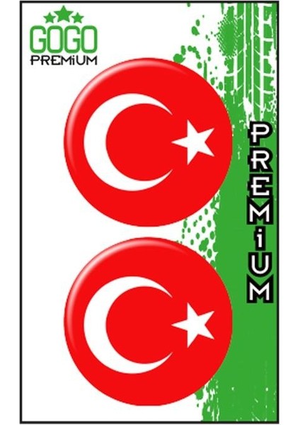 Türk Bayrağı 1 (5x5 Cm) İkili Damla Etiket