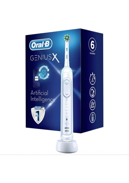 Genius x Yapay Zeka Destekli Şarj Edilebilir Diş Fırçası Beyaz Modern Tek Ebat
