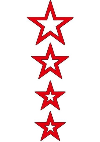 Cg Kırmızı Yıldızlı Çamurluk Üst Sticker