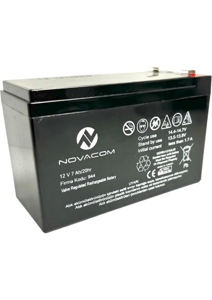 12VOLT 7AMPER Bakımsız Kuru Akü 12V 7AH