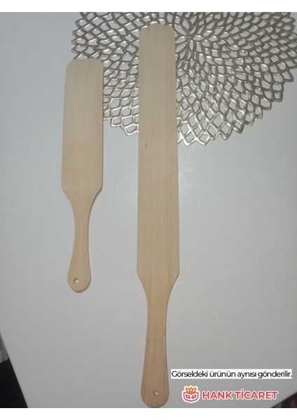 1 Adet Uzun 1 Adet Kısa Ahşap Çevirgeç Spatula Bazlama, Pizza, Yufka Çevirgeci modelleri