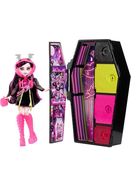 High Skulltimate Secrets Neon Frights Draculaura Doll, Oyuncak Modern Tek Ebat