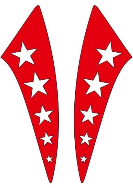 Cg Kırmızı Yıldızlı Çamurluk Yan Sticker