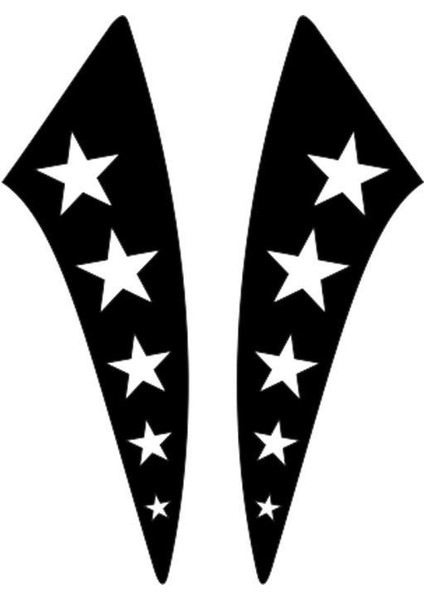 Cg Siyah Yıldızlı Çamurluk Yan Sticker