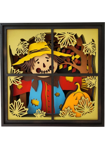 El Yapımı Üç Boyutlu Korkuluk Ahşap Çocuk Odası Duvar Biblosu