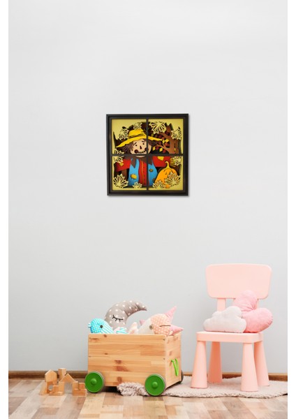 El Yapımı Üç Boyutlu Korkuluk Ahşap Çocuk Odası Duvar Biblosu indirimleri