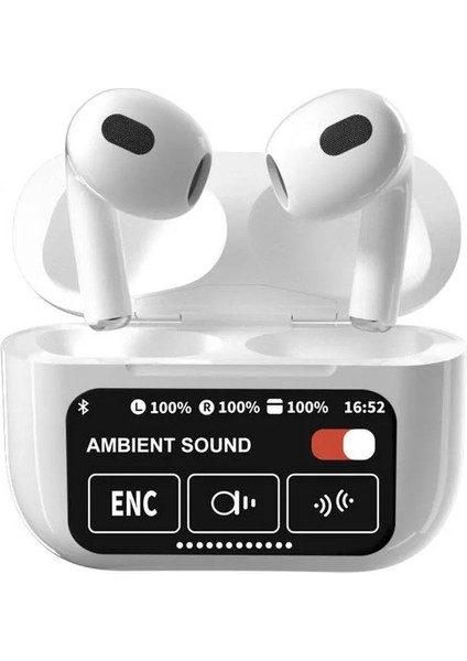 Dokunmatik Dijital Amoled Ekranlı Bluetooth Kulaklık 3. Nesil Muadil Enc Kablosuz Kulaklık (2024)