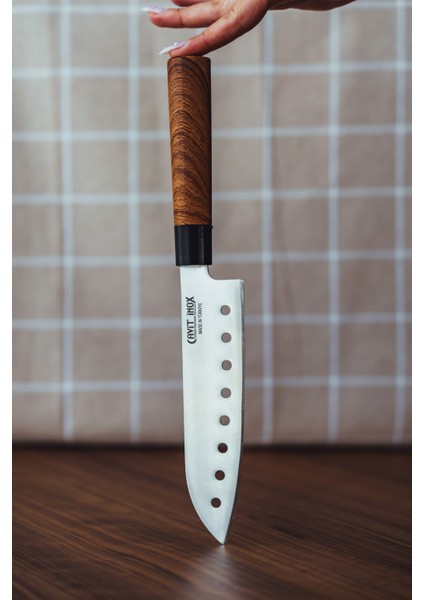 Cavit Inox Şef Bıçağı Santoku Aşcı Bıçağı