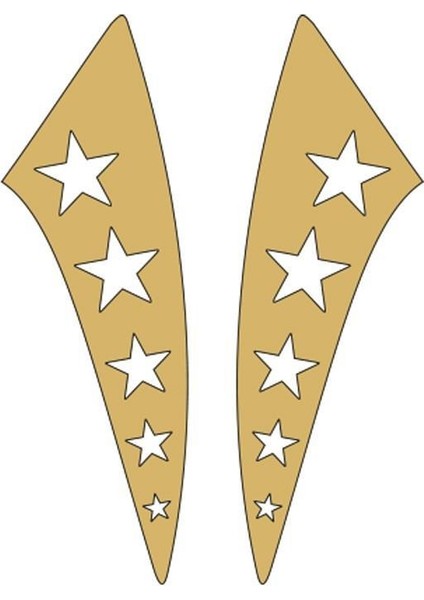 Cg Gold Yıldızlı Çamurluk Yan Sticker