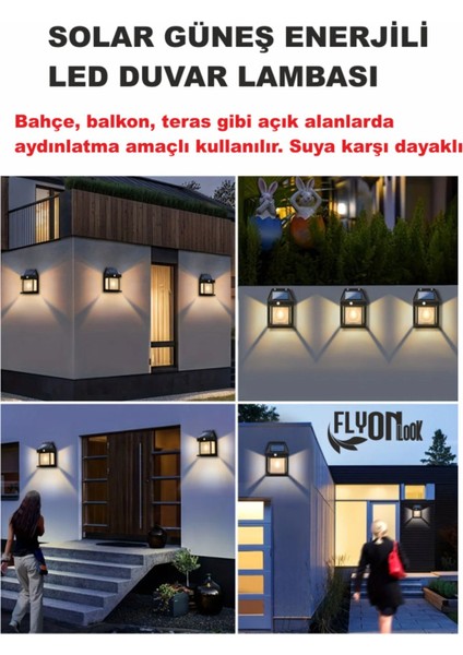 Solar Güneş Enerjili Bahçe,Teras,Balkon,Dış Mekan Sensörülü Kademeli Filament Led Aydınlatma Fener