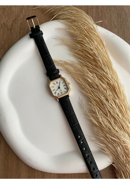 Bs Stıll Minimal Vintage Kadın Kol Saati Retro Quartz Deri Kordon Minik Kare