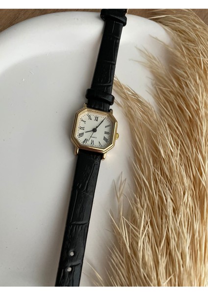 Bs Stıll Minimal Vintage Kadın Kol Saati Retro Quartz Deri Kordon Minik Kare modelleri