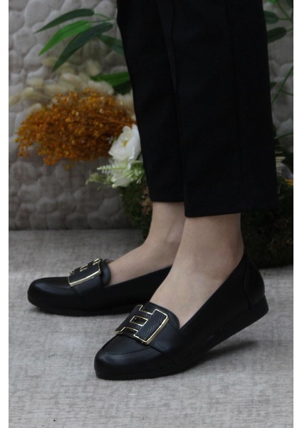 Sdf 42613 Siyah Hafif Rahat Taban Şık Kadın Babet Günlük Ayakkabı modelleri