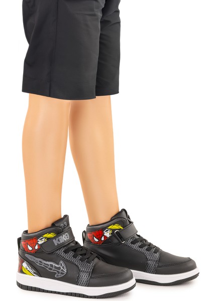 Tesan Cırtlı Günlük Erkek Çocuk Spor Ayakkabı Siyah - Siyah