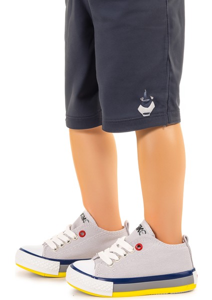 Tinna Bağcıklı Erkek Bebek Keten Spor Ayakkabı Gri