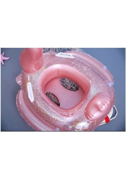 3+ Yaş Gölgelikli Oturaklı Flamingo Bebek Simidi 1-6 Yaş Turuncu