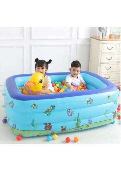 2+ Yaş 3 Boğumlu Dikdörtgen Şişme Havuz, 120*90*45 120 cm 45 cm 1'li 45 cm Mavi Pompa Dahildir fiyatları