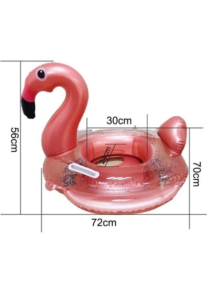 3+ Yaş Gölgelikli Oturaklı Flamingo Bebek Simidi 1-6 Yaş Turuncu