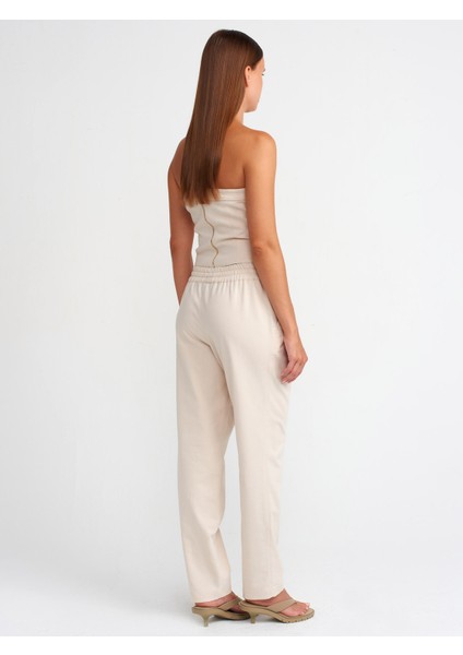 71301 Büzgü Bağlı Normal Belli Jogger Pantolon-Bej fiyatları