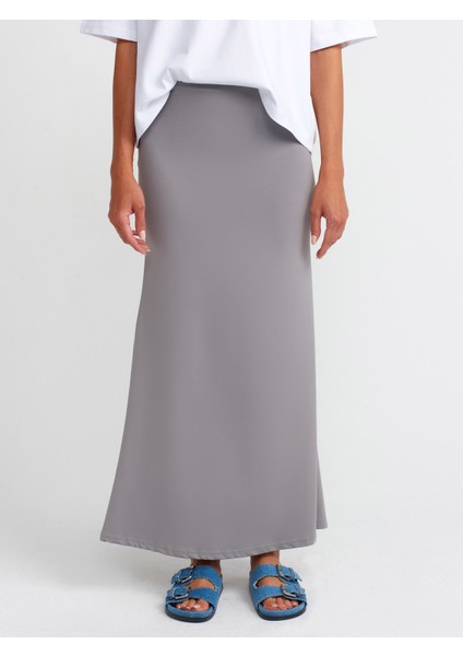 80362 Yüksek Bel Uzun Etek-Gri modelleri