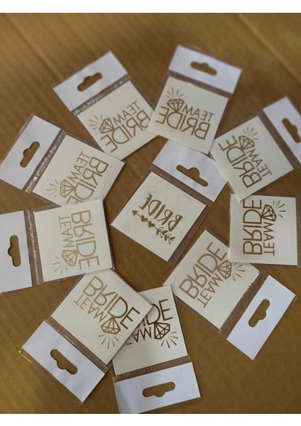 10'lu Gold Team Bride Dövme (Bride & Bride To Be & Bride Party)