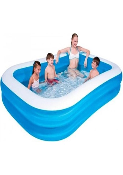 115 cm Can Toys Kare Havuz Bestway 12819 211*132*46 12819 7 cm 1'li Pompa Dahil Değildir 3 - 4 Yaş