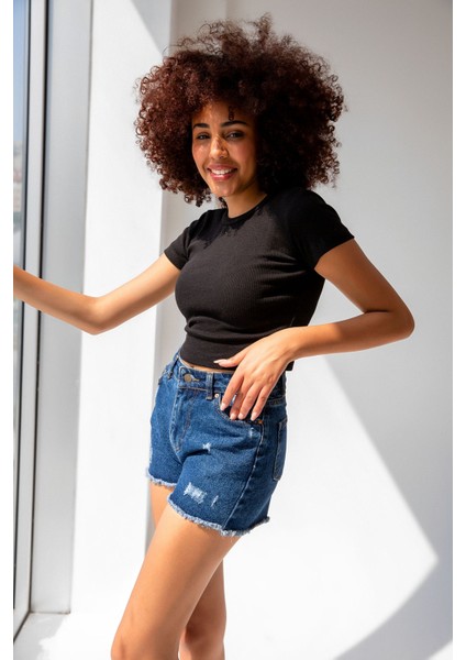 Fitilli Bisiklet Yaka Basic Tshirt modelleri