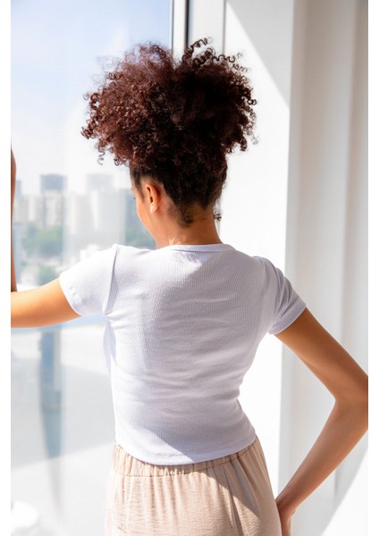 Fitilli Bisiklet Yaka Basic Tshirt fırsatları