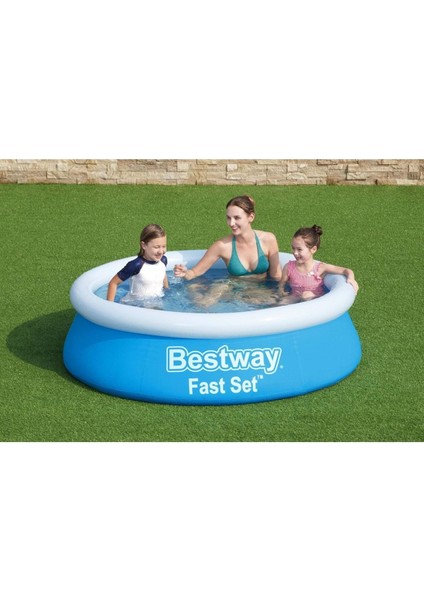 Mavi Hızlı Kurulumlu Havuz 183 cm x 51 cm 57392 3 Kişilik 51-60 cm 183 cm (72 Inç) Şişme modelleri