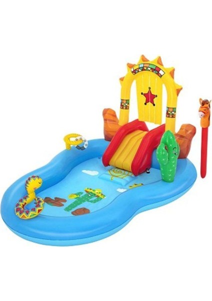 4+ Yaş Vahşi Batı Oyun Havuzu 264X188X140CM 2 Set Kız Erkek Çocuk Oyuncakları Eğitici Oyuncaklar Ço