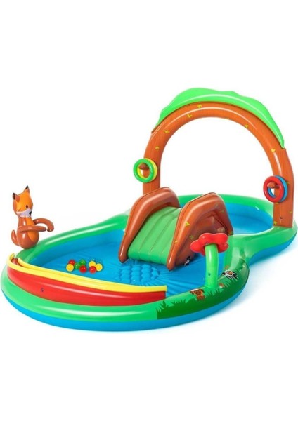 Kahverengi Kaydıraklı Oyun Havuzu Seti 53093 2 Set Kız Erkek Çocuk Oyuncakları Eğitici Oyuncaklar 3