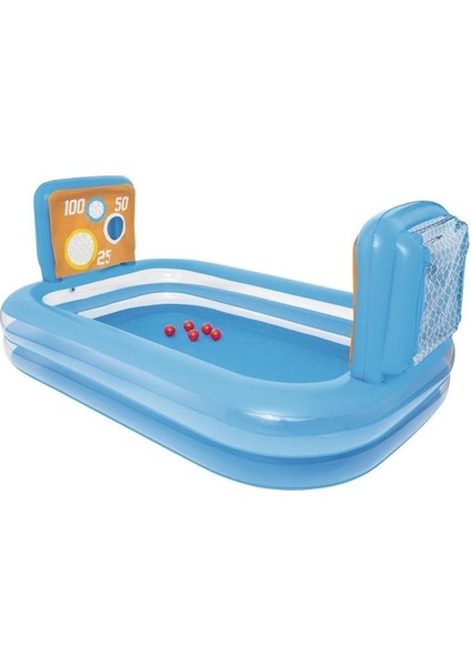 Pompa Dahildir Büyük Boy Şişme Şut Oyunu Havuzu - 54170 Mavi 3 Kişilik 91-100 cm Şişme 100-150 cm
