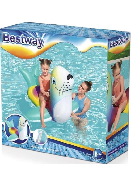 2+ Yaş Bestway Tutunmalı Fok Binici 157X114 cm - 41479 (Lisinya) Beyaz
