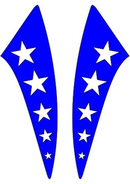 Cg Mavi Yıldızlı Çamurluk Yan Sticker