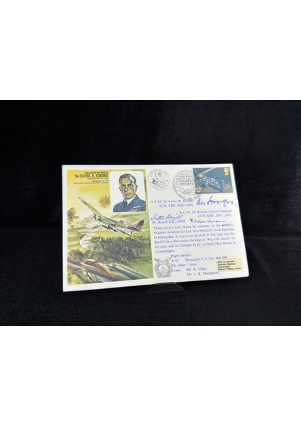 Ingiltere Kraliyet Hava Kuvvetleri Ilk Gün Zarfı Fdc 1976 Royal Air Force Air Chief Marshall Islak Imzalı Limited Limitli Zarf
